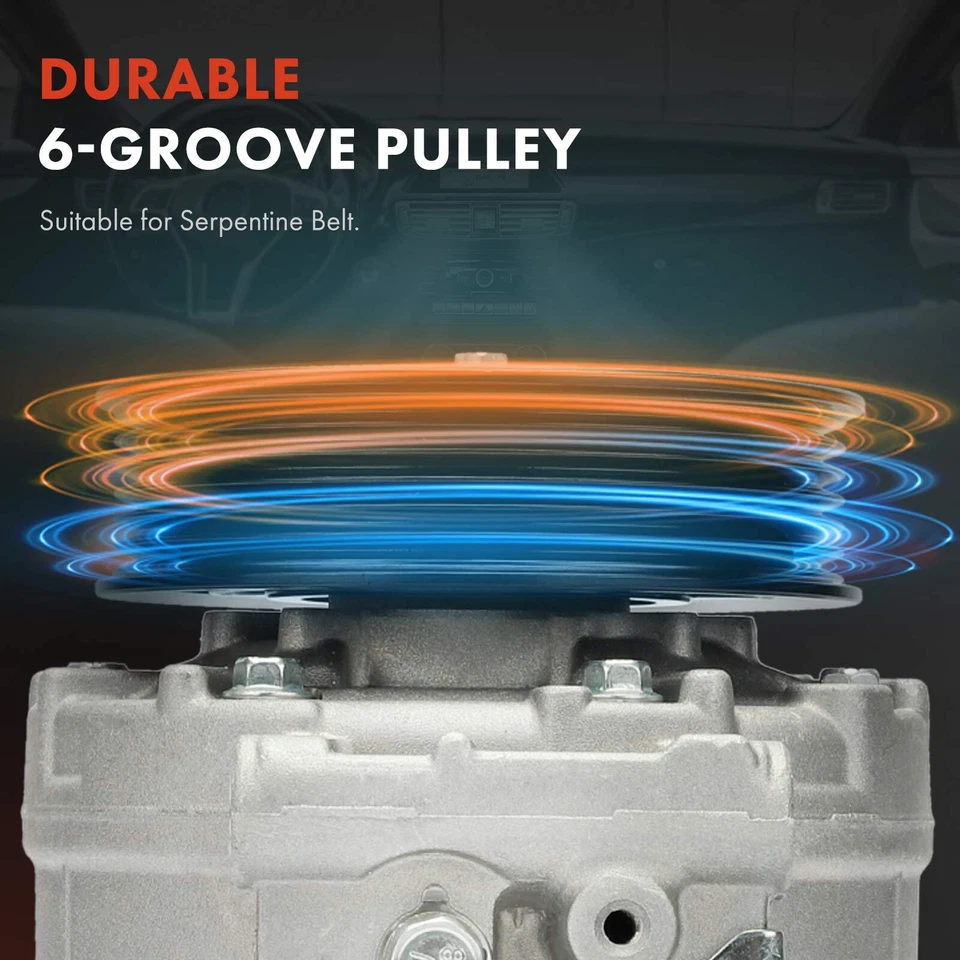 Compresor de aire acondicionado con polea de 6 ranuras para BMW 325i 325xi 328i 328xi 330i 330xi Foto 4 de 4