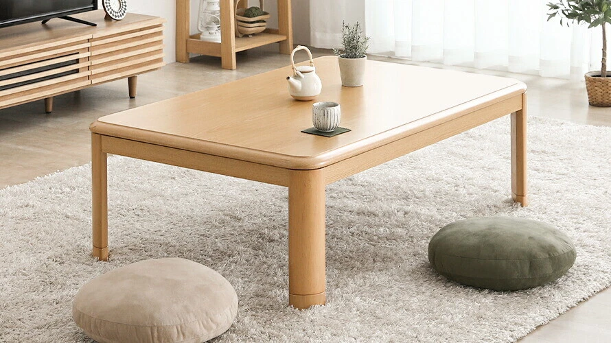 Rectangular Kotatsu Table 120 x 80cm Simple Center Table with Halogen Heater - Image 4 of 4