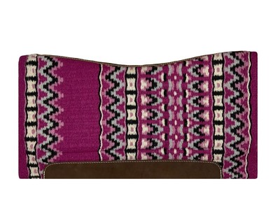 SADDLE PAD 36'' x 34'' x 3/4'' Tan Memory Felt Bottom Southwest Wool Top