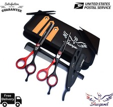 6" Professional Hair Cutting Japanese Scissors Thinning Barber Shears Set Kit