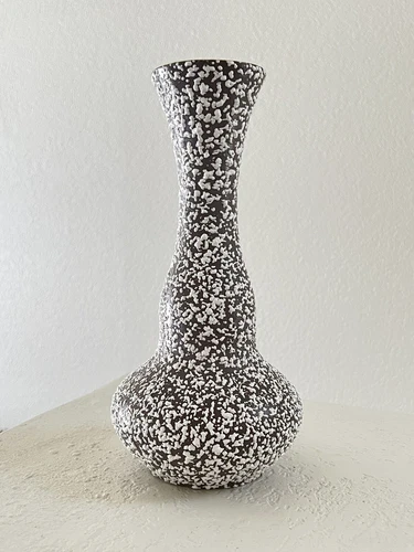 Vintage Royal Haeger Art Pottery Vase 12” Brown White Lava Glaze Mid Century