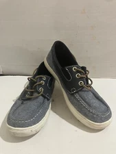 The Children's Place   Boys size 1 NAVY Chambray Boat Shoes