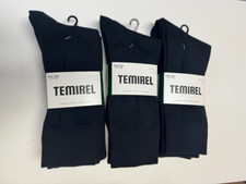 Men's combed cotton black socks size 11-13 fits shoe sizes 6-12 - 9 PAIRS