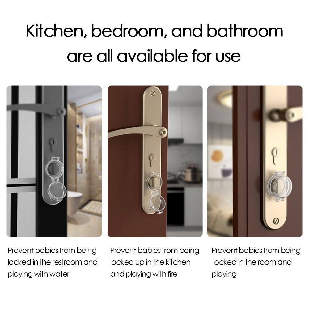PP Child Proof Deadbolt Lock Transparent Door Knob Cover Home eBay