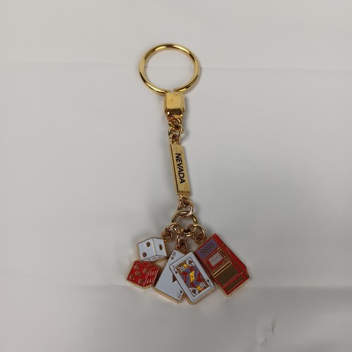 Las Vegas NV Keychain Enamel Casino Charms Dice Cards Slots Souvenir