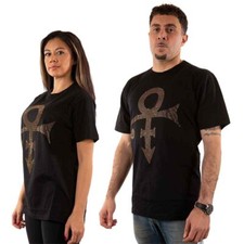 Prince Unisex T-Shirt: Gold Symbol (Diamante) (Large)
