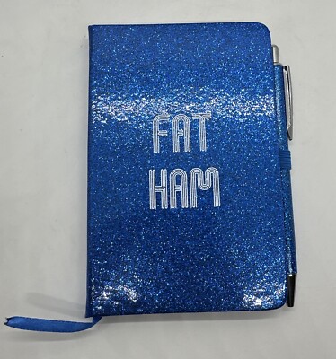 Fat Ham Broadway Inspired Blue Glitter Small Journal & Pen NEW