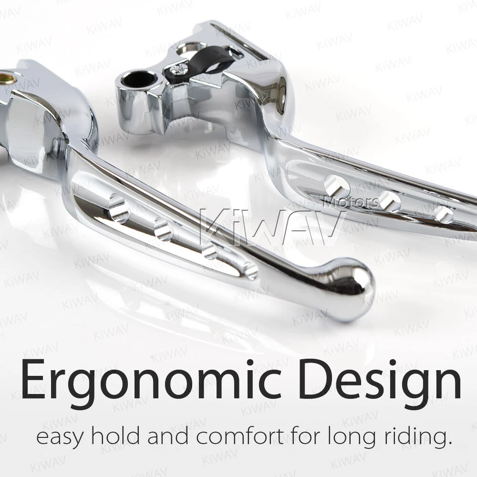 Комплект хромированных рычагов ручного управления KiWAV 4 отверстия подходит для 2008 Harley Street Glide FLHX - Изображение 4 из 4