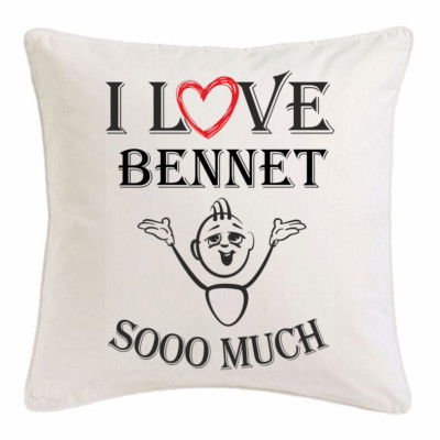 I Love Bennet KISSENBEZUG 40X40cm Ich Liebe Bennet Weiss 110098