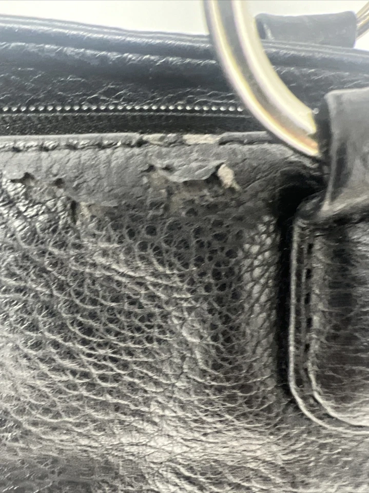 Bolso de mano de cuero vegano negro Bueno Foto 4 de 4