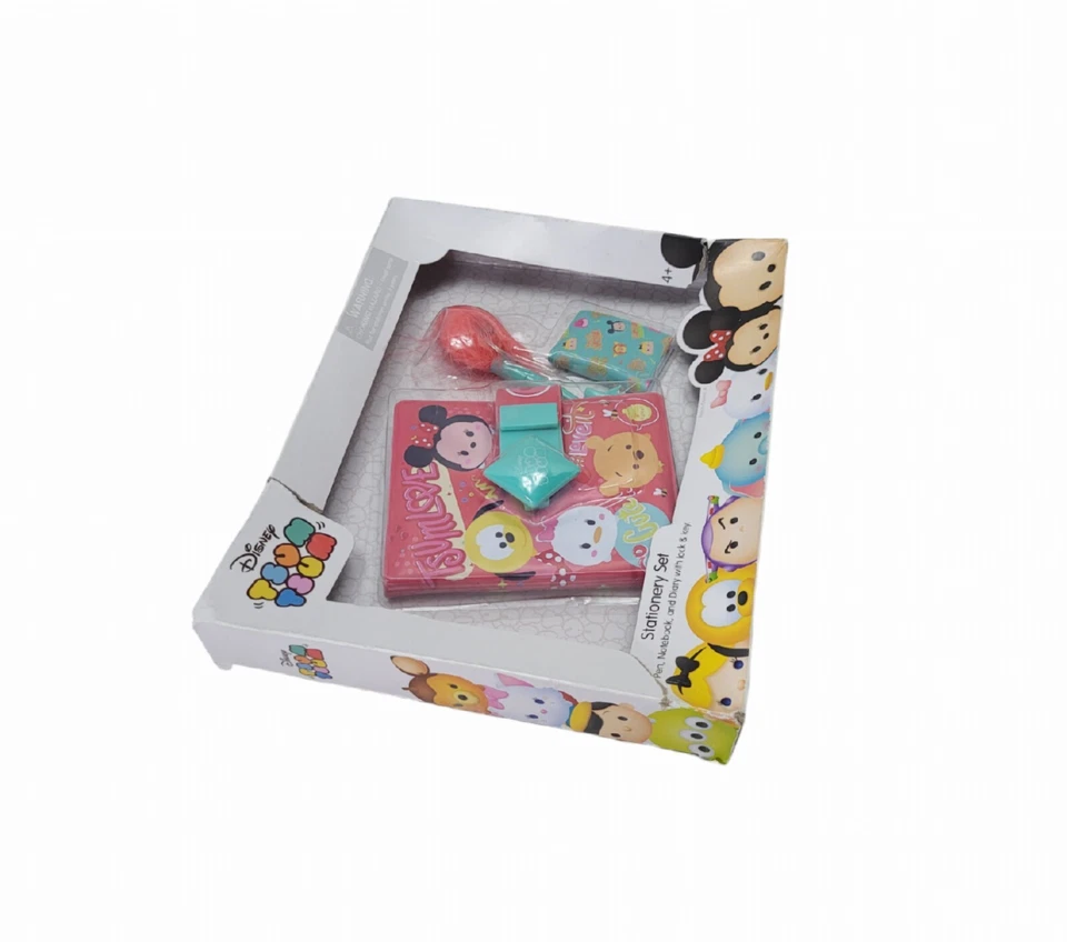 Disney Tsum Tsum Stationary Set Diary w/ Lock, Pen & Notebook 2016 Damaged Box - Image 3 of 4