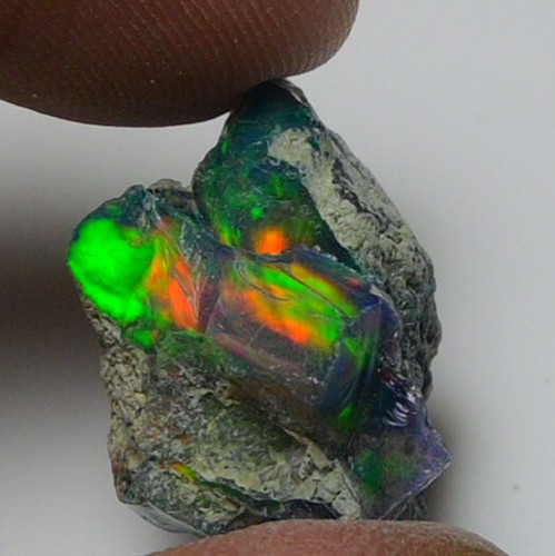 Black Opal Rough 11.55 Carats, Smoked Ethiopian Welo Opal Rough, Fire Opal Raw - Picture 4 of 7