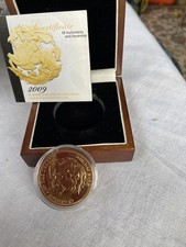 ST. GEORGE & THE DRAGON GOLD PLATED £5 FIVE POUND COIN WITH CASE 2009 WITH COA