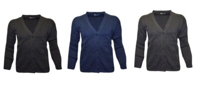 Louie James Herren Baumwollmischung Klassischer Cardigan 2XL-6XL, 3 Farben