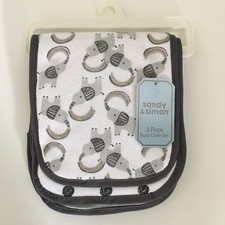 NEW 3 Baby Burp Cloths Drool Bibs Over the Shoulder Sandy and Simon