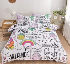 Kids Duvet Cover Set,100 Microfiber 3pcs Bedding Cover Set Size FULL for Kids