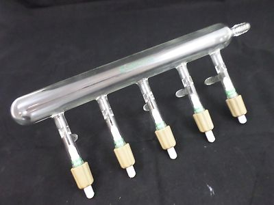 Chemglass Glass 360mm 5-port Single Bank Vacuum Manifold AIRFREE CG-4434-05