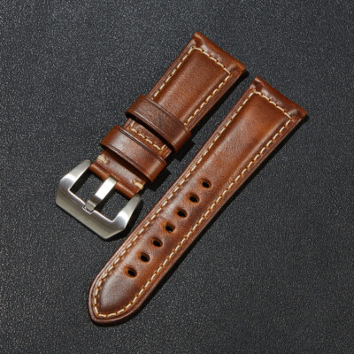 High-grade Italian Vintage Oil-waxed Genuine Leather Watch Band 20/22/24/26mm