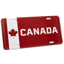 Canada Flag License Plate - 3D Embossed Metal Car Truck Tag Sign - Maple Leaf