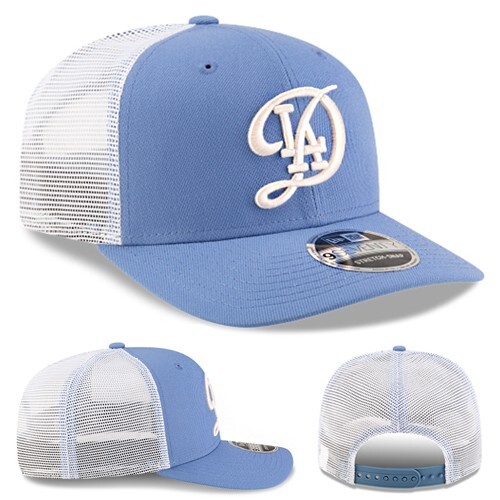 帽子 Los Angeles Dodgers 9Forty Grey Blue Los Angeles Dodgers Blue / Gray New Era Patch Trucker Mesh