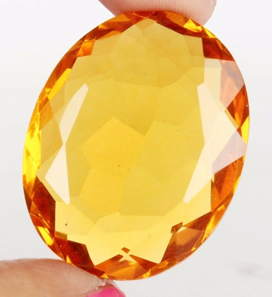 Large Yellow Citrine 74.75 Ct. Oval Cut Loose Gemstone for Ring/Pendant/Bracelet - Image 2 of 4