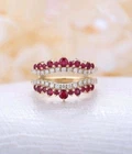 14k Yellow Gold Plated 1.20Ct Round Lab Created Ruby Women's Enhancer Ring