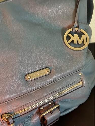 Michael Kors Blue Pebbled Leather Hobo Shoulder Bag