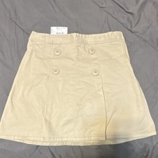 The Children's Place Girls Beige Twill Skort Button Accent Zip Closure Size 12