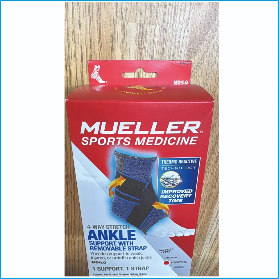 Soporte de tobillo Mueller con correas (MDLG) — neopreno termo reactivo elástico en 4 vías Foto 4 de 4