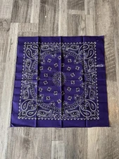 Vintage Royal Purple 21” Bandana, 1980s Western Hav-A-Hank Handkerchief New