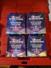 4 Crest 3D Whitestrips Anti-Aging Whitener 18 Levels 30 Years of Stains 03/31/28