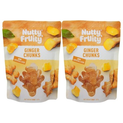 Nutty & Fruity Ginger Chunks Non-Crystallized 8 OZ   2 Pack
