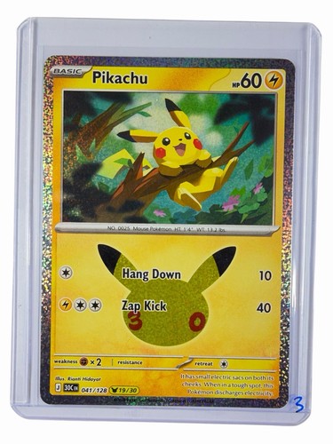 Pokemon TCG Pikachu 041/128 (19/30) 30th Celebration Rare Holo Near Mint