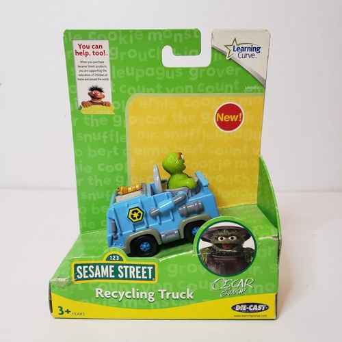 Sesame Street Recycling Truck Oscar The Grouch Die Cast Toy Car Learning Curve - Picture 1 of 11