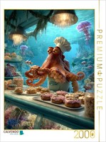 Calvendo Puzzle Funny Octopus As A Baker Under Water | 2000 Pieces, Finished Siz
