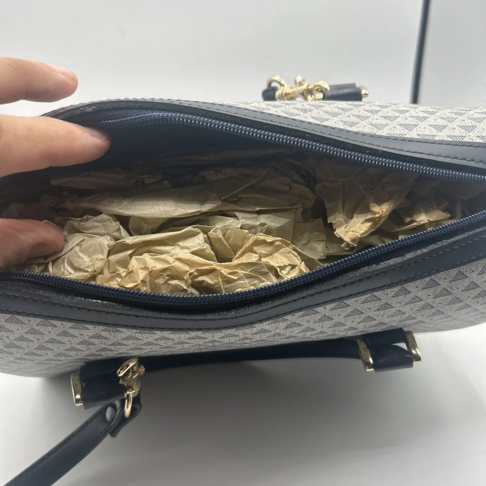 Cartera LIZ CLAIBORNE NAVY VINTAGE AÑOS 80 NUEVA Foto 4 de 4