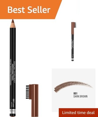 Buildable Coverage Dark Brown Eyebrow Pencil with Brush - Perfect for All Brows