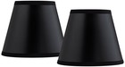 Set of 2 Empire Lamp Shades Black Paper Small 3x5x4 Candelabra Clip-On Fitting