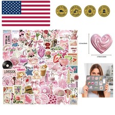 100pcs Vintage Pink Girls Stickers Coquette Pink Aesthetic Stickers for Water...