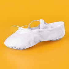 Stelle Kids BALLET SLIPPERS Girls 10 M Boys White Canvas Dance Shoes Toddler NEW