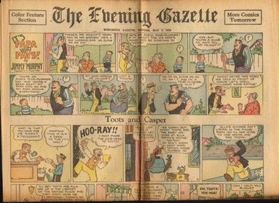 Worcester Evening Telegram Comics 5/7 1928 It's Papa Who Pays; Toots & Casper