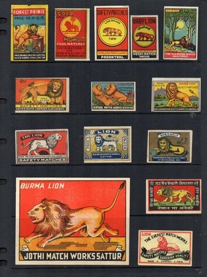 Matchbox Labels early Made in INDIA alle verschiedenen Sorten LÖWEN #112
