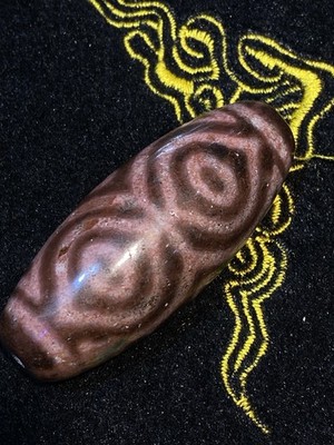 Energy Tibetan Top Old Agate Full Cinnabar 6 Dragon Eyed Big Master dZi Bead