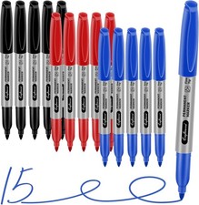 Fine Point Assorted Colors Permanent Markers Set, Waterproof, Works on Paper,