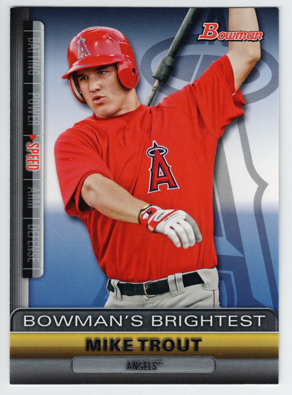 2011 Bowman Mike Trout Rookie RC Bowman's Brightest Insert #BBR6 Angels