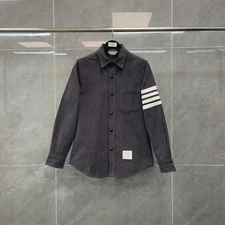 Thom Browne Autumn Striped Four-bar Lapel Long Sleeve Cardigan Shirt Jacket