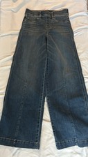 SPANX Small Seamed-Front High Rise Wide Leg Jeans Vintage Indigo