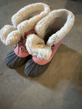 Cat  Jack Snow Boots W/ Faux-Fur Lining, Lace Up- Pink Girls Size 5