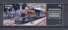2025 HISZPANIA Historyczne pociągi. Pociąg parowy Euskotren. MNH