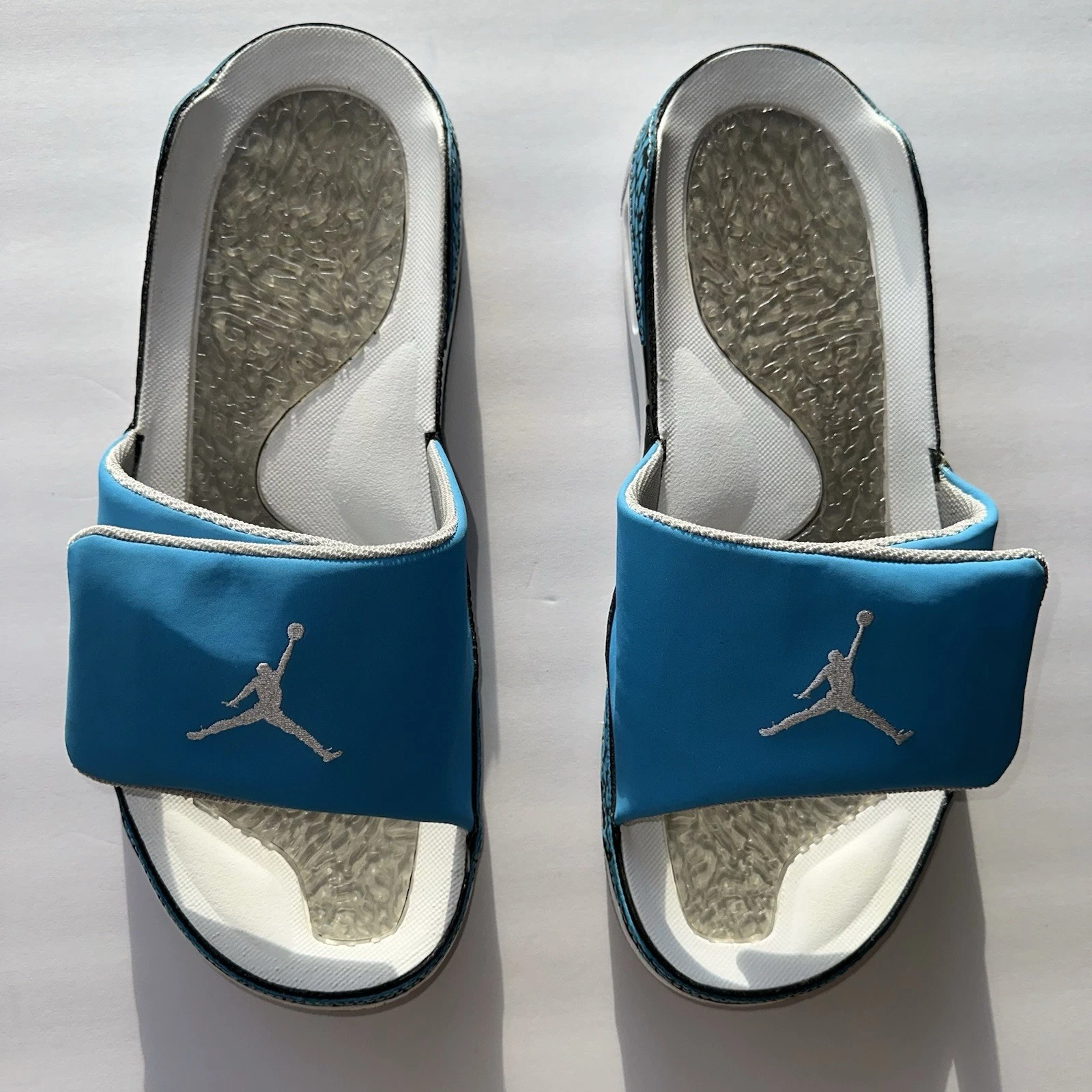 Nike Air Jordan 3 Slides blu bambino con stampa elefante North Carolina taglia 12